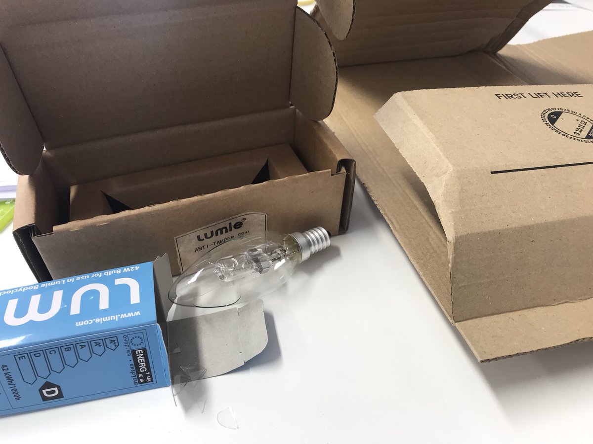 SarahJaneHaigh's tweet photo. When you buy a bulb from @AmazonUK smashed to pieces! 😫 #fail #lumie #sad #sadlamp https://t.co/kUJv4TSp8Y