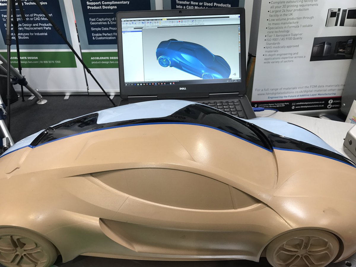 si_horton666's tweet image. Physical to digital of a clay model with a FARO Design ScanArm