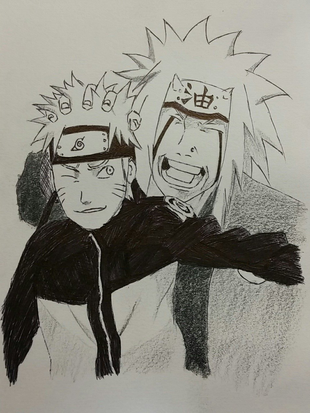 まなぶ Naruto ナルトと自来也を模写ってみた 模写の題材になる絵を探してて この絵を見た時 胸が熱くなってしまった いい師匠ですよね Naruto 模写 好きなアニメが多すぎて題材が決まらない T Co Wucvvu6q0z Twitter