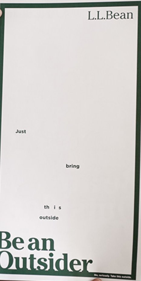 L.L.Bean's print ad by VIA Agency is fantastic. Talk about taking a walk on the wild side. ow.ly/vO1B30fp7fZ