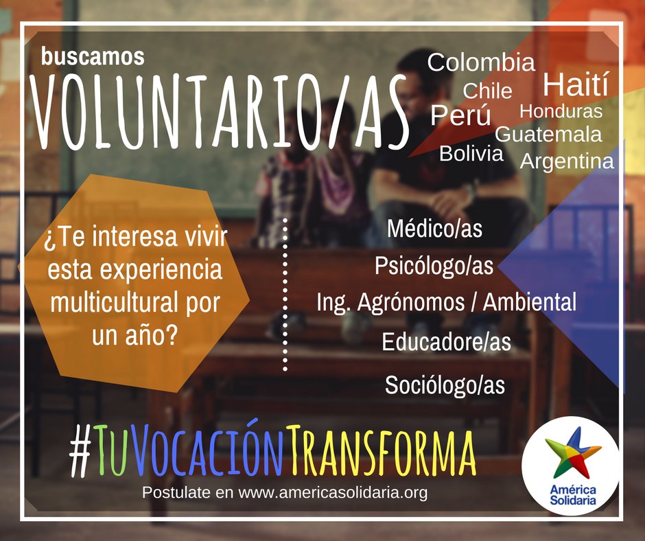 #TuVocaciónTransforma Postulate para liderar un proyecto comunitario por un año en otro país como Voluntario Profesional. #voluntariado