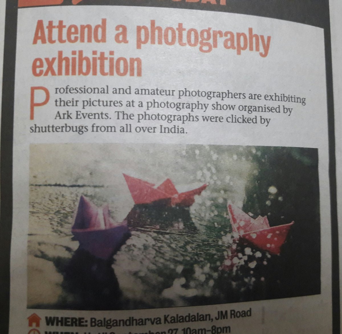 Attend a photography exhibition 
#PuneTimesMirror
#TOI