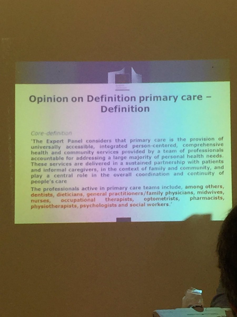 DuffFiona's tweet photo. #EFPC2017 Definition of Primary Care! @SG_PrimaryCare https://t.co/tYIXVRqwVU