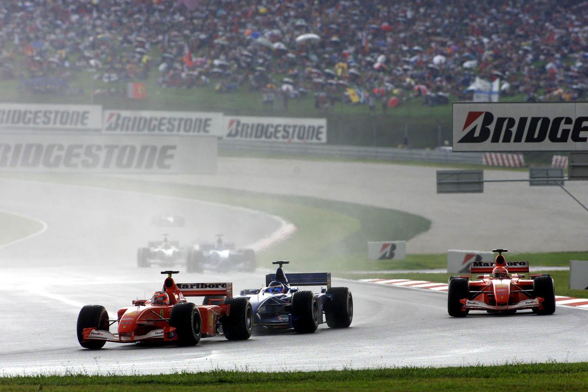F1's tweet photo. WATCH: The 2001 #MalaysiaGP IN FULL

Final poll results 
2001 42.5% 🏆 
2003 22.6% 
2012 34.9%

🎥 >> https://t.co/QnFdWq0lgB https://t.co/CgBQjFm1QU