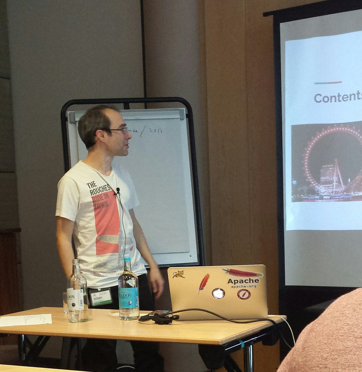c2b2consulting's tweet photo. Next speaker - Rémy Maucherat of #Redhat discussing new and upcoming features of Tomcat. #tomcatcon #opensslsupport #cloudclustering https://t.co/EcVWH3pnSI