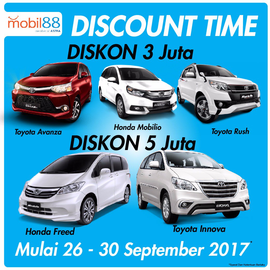 Gebyar #DiscountTime  Dari #Mobil88astra More Info Visit -->> mobil88.astra.co.id  #mobil88