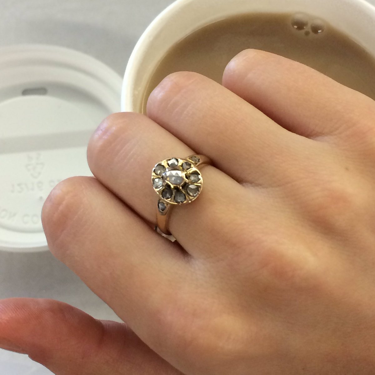 LillicocoLtd's tweet photo. #Comingsoon! 🙌🙌🙌 Rose Gold early #Victorian #rosecut #Diamondclusterring... so dreamy! 🌹💎💭 https://t.co/wq2a1JWrFg