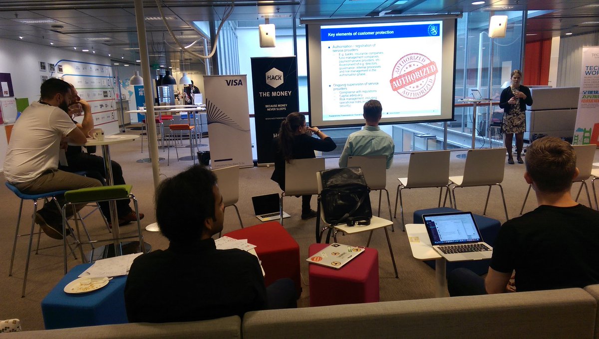 HelsinkiFintech's tweet photo. Regulation workshop by @FIN_FSA at #hackthemoney. https://t.co/Pi6ngIA7Jm