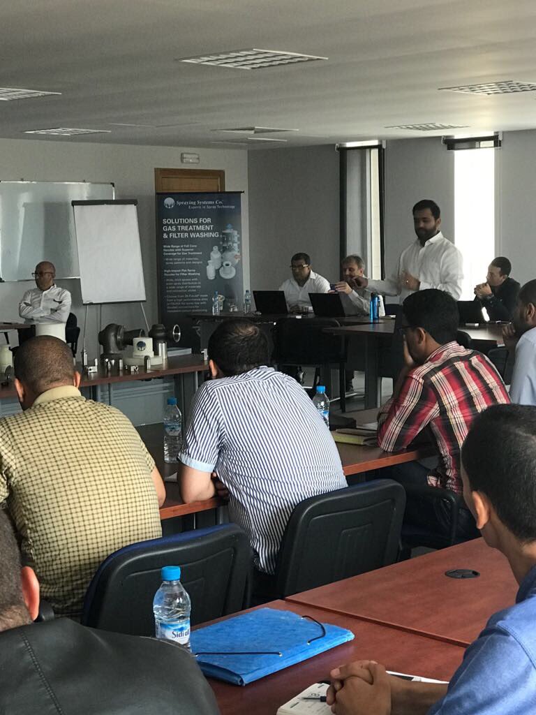 spraysysME's tweet photo. #Sprayingsystems #Morocco is Lunch & Learn @ OCP Group.Topics discussed:Sulfur Burning, Gas Scrubbing,Mining & dust Control. https://t.co/gCX3kriTjh