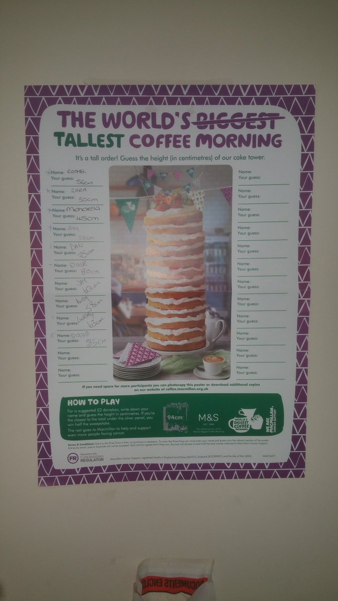 ChampagneStore's tweet image. congratulations Dave who was the winner of our worlds tallest cake competition for #macmillancoffeemorning #justgiving #goodcause