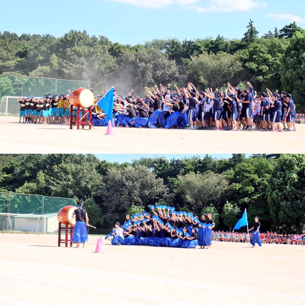 taketo_328's tweet photo. 高校生最後の体育祭が終わった。
青組応援団、そして団長として、全校生徒に楽しんでもらうために頑張ってきた2ヶ月間。
楽しかったよ！！っていう一言が僕達にとって凄い嬉しいです😂
赤と白も楽しかったね！！😆😆
青組のみんな、素敵な青春をありがとう！
これからも沢山思い出作ってこうね👍 https://t.co/i4HaFY2qZT