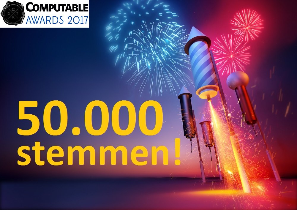 We did it, 50.000 stemmen zijn binnen! #ComputableAwards 2017 Stemmen: www2.computable.nl/computableawar… Genomineerden: computable.nl/artikel/nieuws…