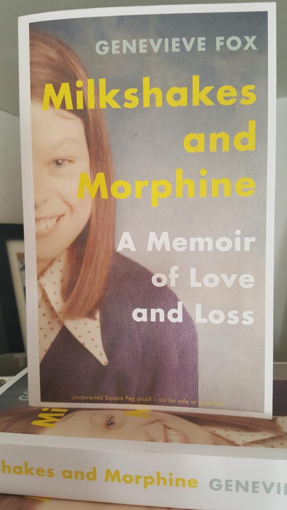 Just got 1st proof of my very 1st book #milkshakesandmorphine. Am loving the retro cover. Check out whopper collar on my polka dot shirt!