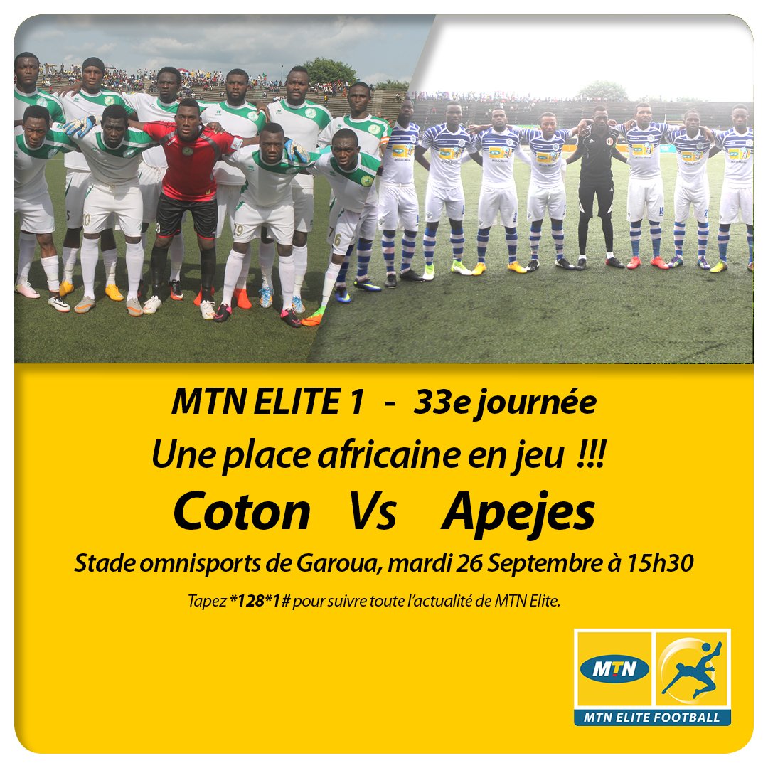 La 2e place du championnat MTN Elite 1 est-elle en jeu? Réponse après le duel n°2-Coton Vs n°3-Apejes. Soyez de la partie !