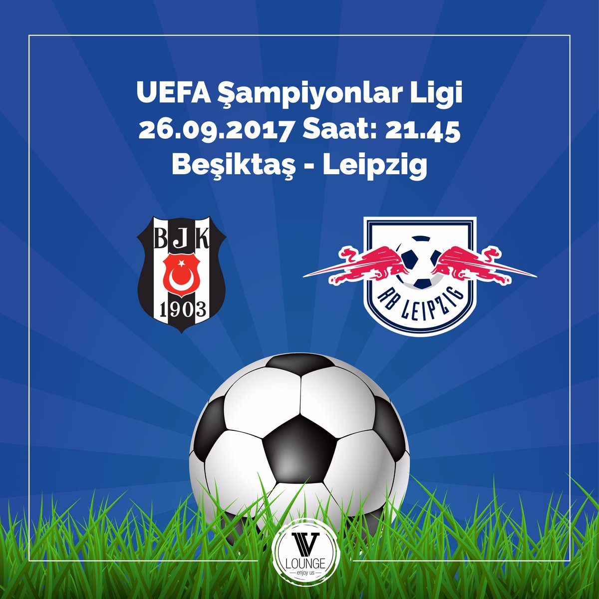 Beşiktaş, UEFA Şampiyonlar Ligi G Grubu ikinci maçında Leipzig'i konuk edecek. Beşiktaş - Leipzig maçı bu akşam saat: 21.45'de V Lounge' da
