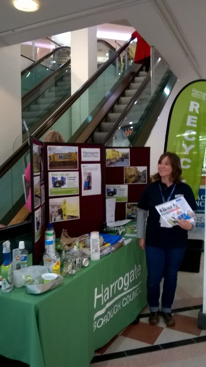 Harrogatebc's tweet photo. Come and see us b4 2pm at our Recyle Week Roadshow in #Harrogate Victoria Centre if you need a blue bag/black box.  https://t.co/WAnVgVmnYl https://t.co/sMSxzJOqf6
