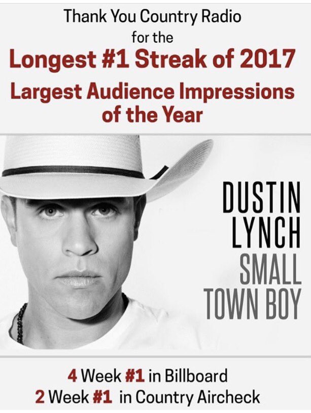 Thanks Country Radio, @BBRMusicGroup and @dustinlynch for giving us a BIG song! @RhettAkins @KyleFishman1 @thismusicpubco @playitagainpub