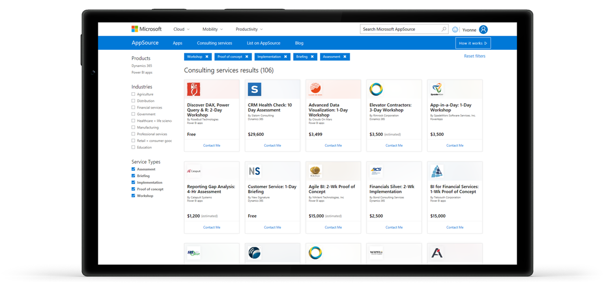 We're adding consulting services to #MSFTAppSource to help customers find experienced partners. Rollout details: appsource.microsoft.com/blogs/appsourc…