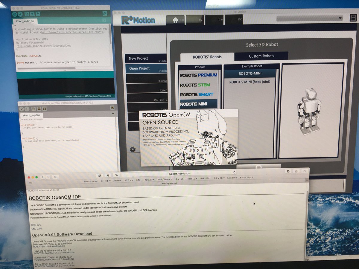 IshikawamonGold's tweet image. Mac版のR+Motion発見
このROBOTIS OpenCM IDE
でゴチョゴチョすればなんか出来そうだけど・・ムムム
ワカラナーイ‼︎
#robot #robotismini #darwinmini #arduino