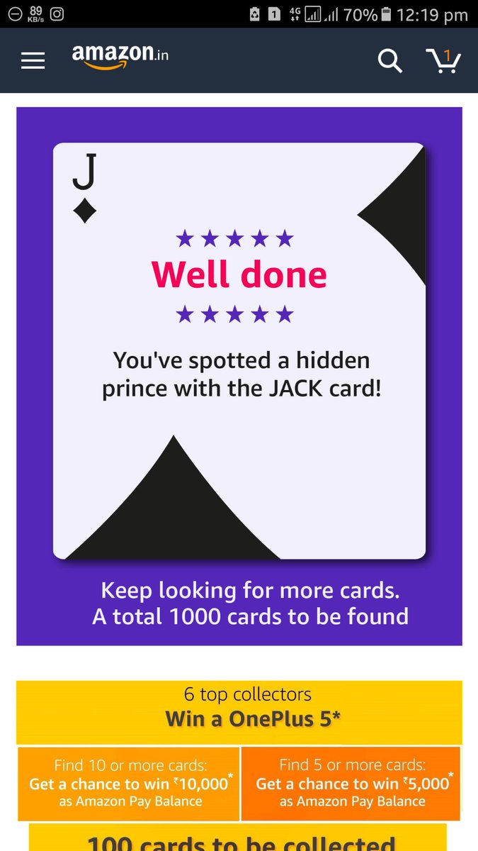 THEMURTUZA's tweet photo. @amazonIN
#OnePlusTrainofCards
Collected almost all cards till now . Wish to win #OnePlus5 . Always participated in all ur app quizes . ππ https://t.co/WYzgPzEwEO