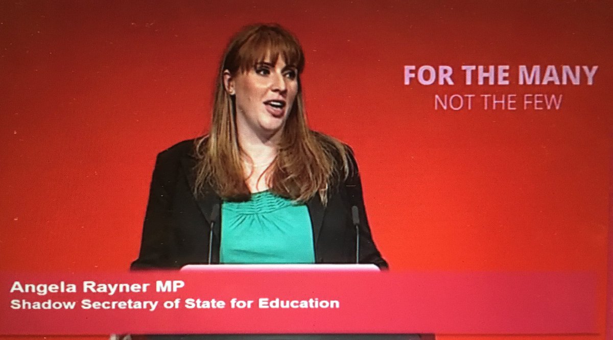 UnitePolitics's tweet image. Angela Rayner: "We will give £400 million a year to Sure Start - reversing these cuts in full." #Lab17