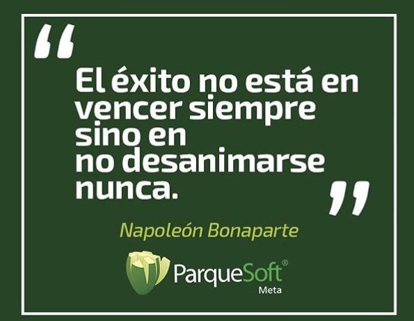 ParqueSoftSucre's tweet image. Feliz Marts Emprendedores. El éxito no está en vencer siempre, sino en NO desanimarse nunca. @parquesoftmeta somos #PoderHumanoParaTusSueños