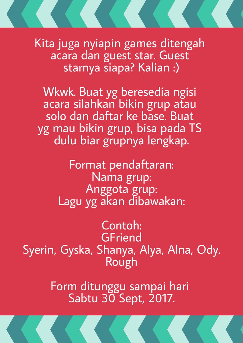 INSTRXMENTS's tweet photo. #BASICDAY
WITH @INSTRXMENTS
📆 Sunday; October 1st, 2017
Untuk pendaftaran guest star bisa langsung dm base ditunggu sampai Sabtu. https://t.co/Trbbh08eV7