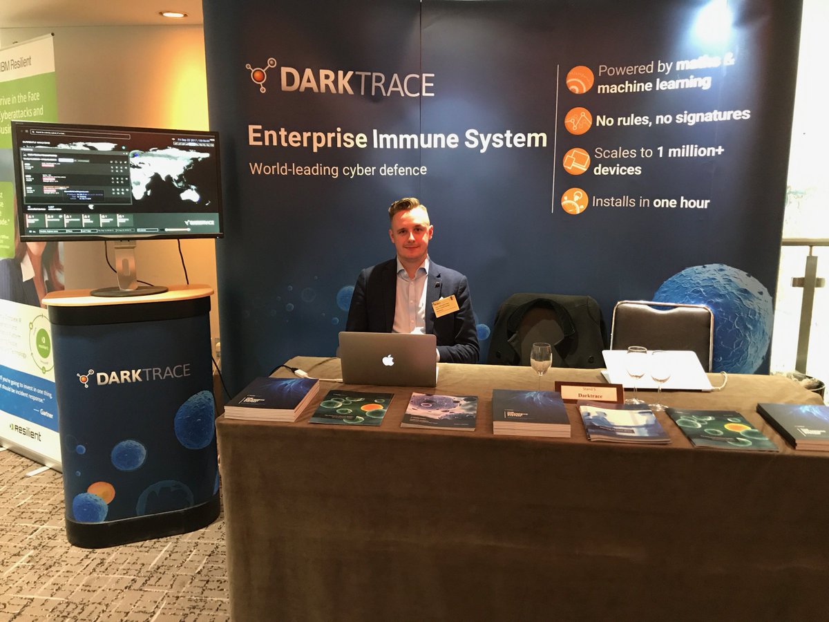 Darktrace's tweet photo. Are you at @TEISSNews's #R32017? Don't miss Director of Cyber Analysis's talk on #AI for #CyberSecurity at 2:10 and come to our stand! https://t.co/Ze2EX5skJA