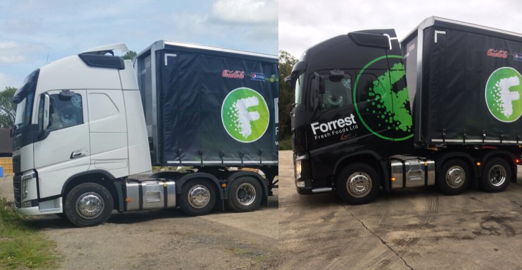Digi_Revolution's tweet photo. A little before and after picture of a cab wrap with print and cut Graphics that we did for Forrest Fresh Foods Ltd😃

What do you think? 🤔 https://t.co/8Rwzna5W0C