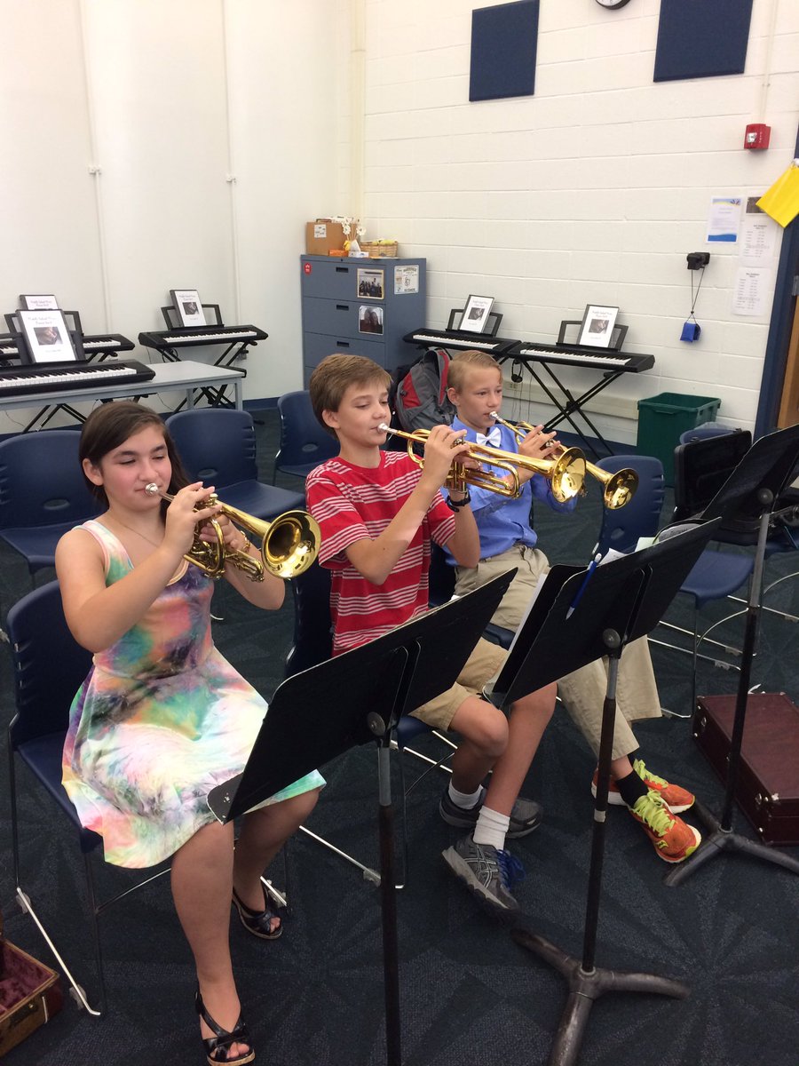 OrchPM's tweet image. 8th grade @Marticville1  trumpets getting ready for Friday's pep rally! 🎵🎺