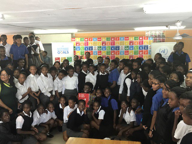 unicwindhoek's tweet photo. #ProsperousPaths outreach successfully interact with 200 girls in Okahandja on #SDGs,women's empowerment & gender equality. https://t.co/BvwG3FX5lM