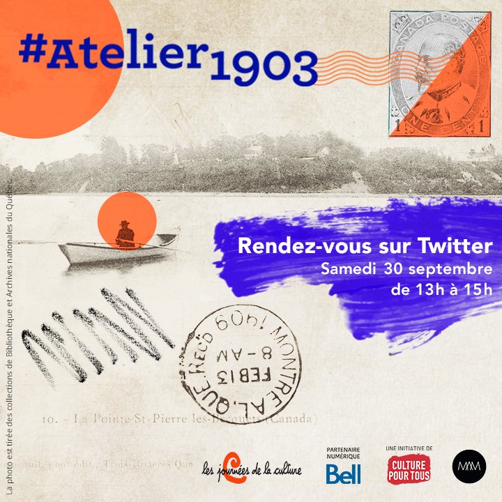 Samedi 30 septembre, prenez part au mouvement #atelier1903 en publiant des images et textes poétiques pour célébrer le patrimoine culturel!
