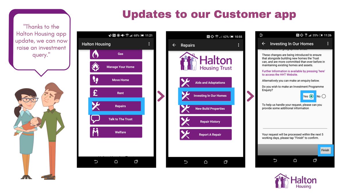 HaltonHousing's tweet photo. #100DaysofHHT Day 92: Want to raise an investment query at a time that suits you? Well, no you can, 24 hours a day via our Customer App! https://t.co/QsoVZREtSP