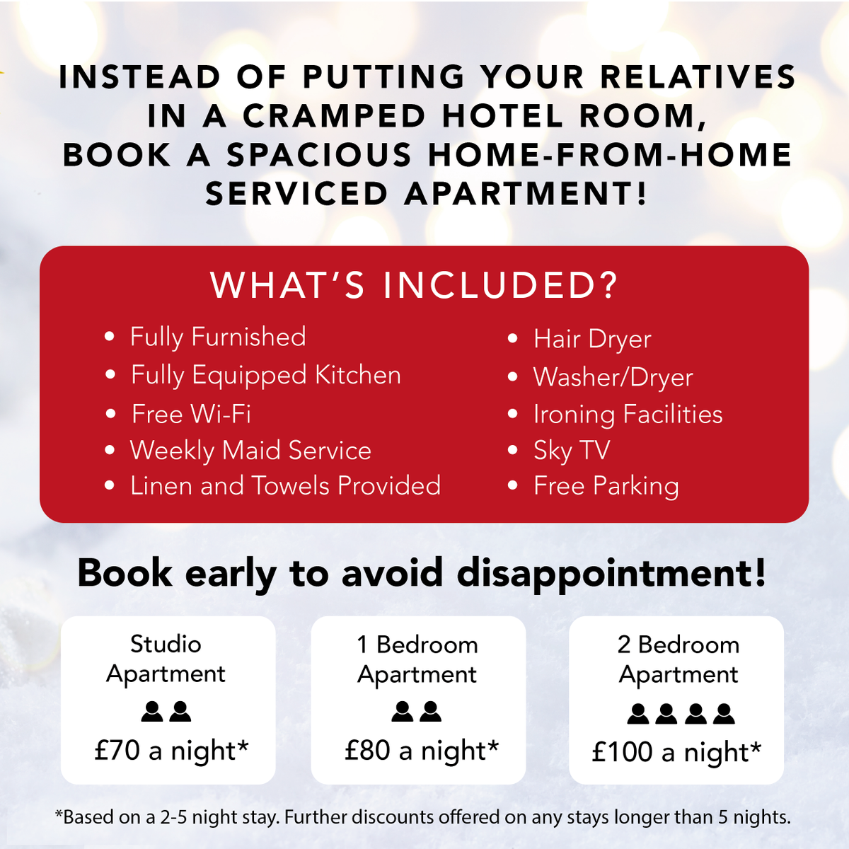 Need Accommodation for your relatives this Christmas? - Look no further!