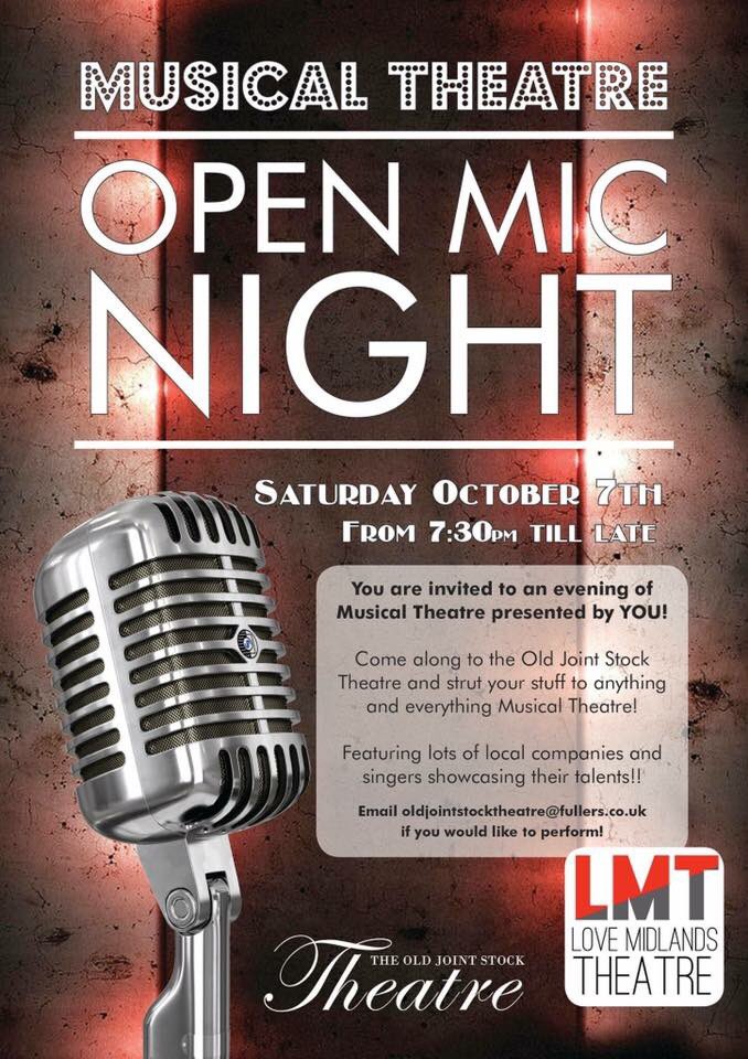 OJSMTC's tweet photo. Who's coming to the #musicaltheatre #openmic @OldJointStock Sat 7 Oct 🎤🎹🎟 #free #entertainment #Birmingham #thisisbham https://t.co/Mrty9pWDoG