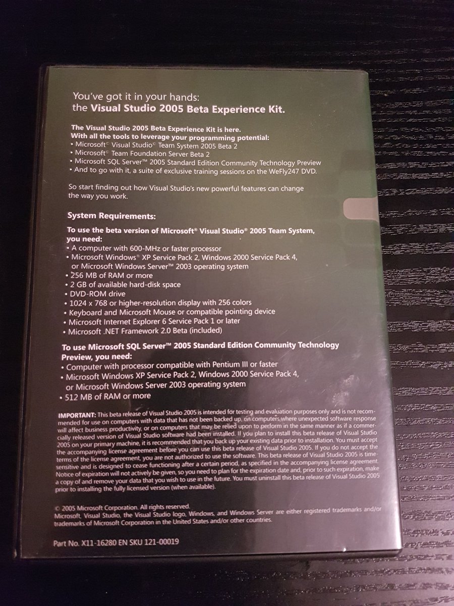 ClairCoder's tweet image. Rearranging the storage room reveals hidden treasures #memorylane #Microsoft #visualstudio #visualstudio2005 #madspecs #lookwhatifound