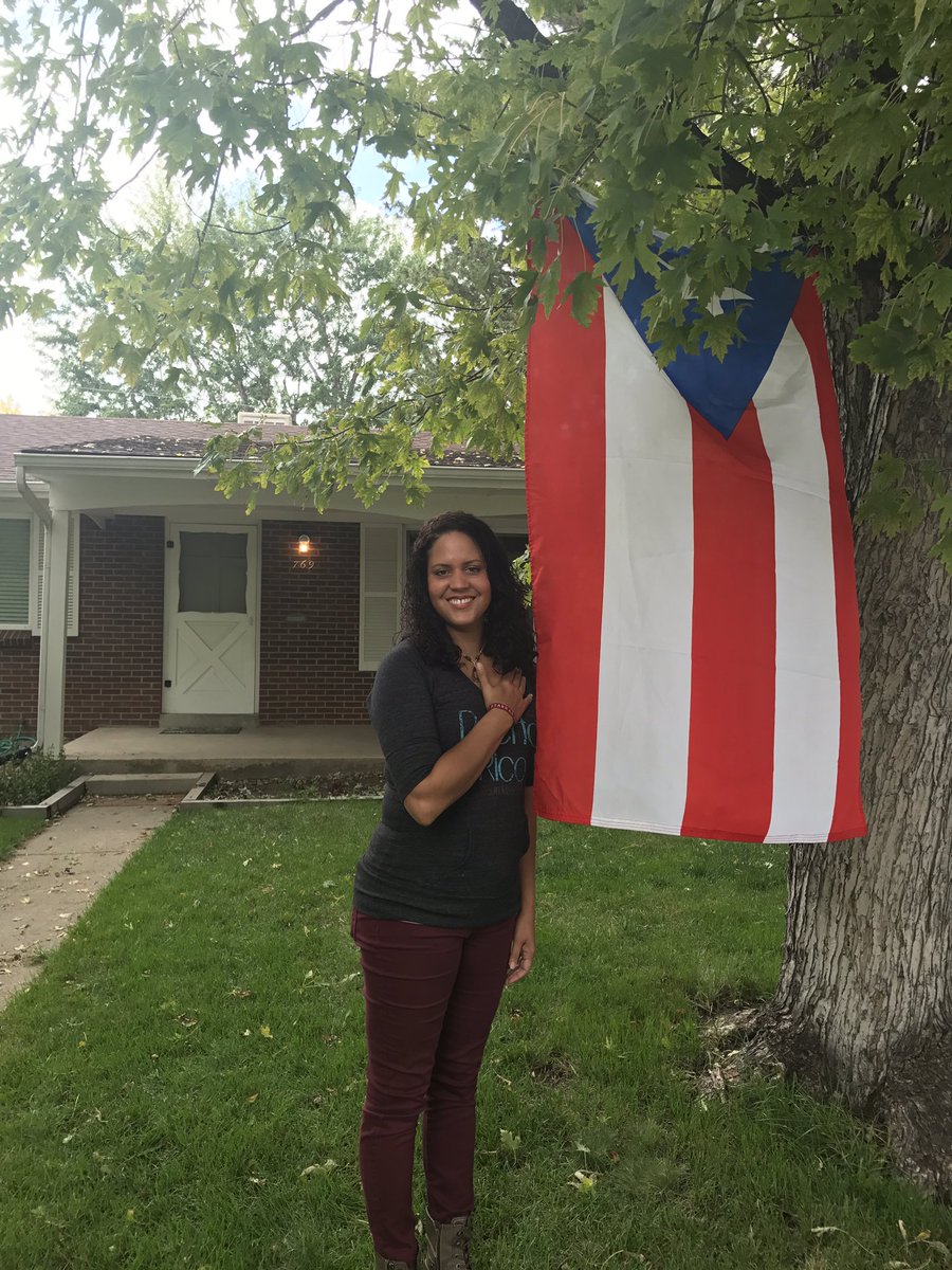 MarcReporting's tweet photo. Concern and hope for #PuertoRico from a woman in #Colorado.  Her story on #Denver7 5pm @DenverChannel @tamilpr https://t.co/pp4GIlmPX8
