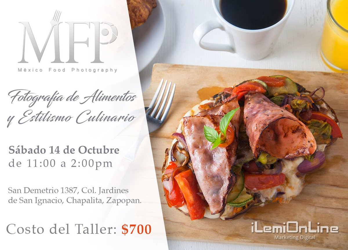 Nueva fecha para taller de #fotografiadealimentos y #estilismoculinario en Guadalajara. #GDL <a href="/iLemiOnline/">iLemiOnline.com</a> <a href="/eprado76/">Emilio Prado</a> <a href="/ile2711/">Ileana Rodriguez</a>