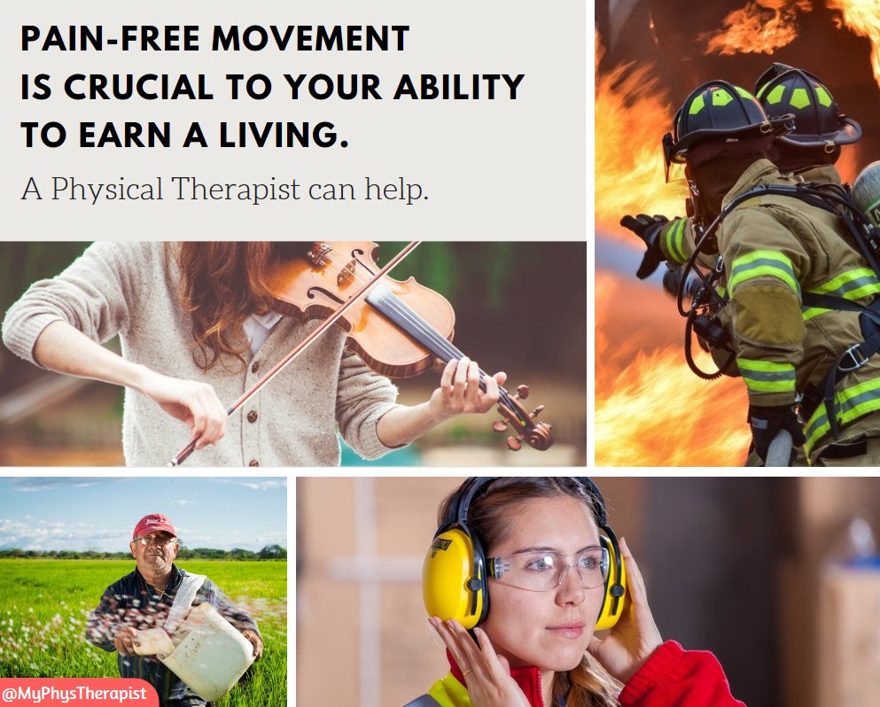 Physical Therapists are movement experts who identify, diagnose, and treat movement problems. They can get you back to work. #ChoosePT