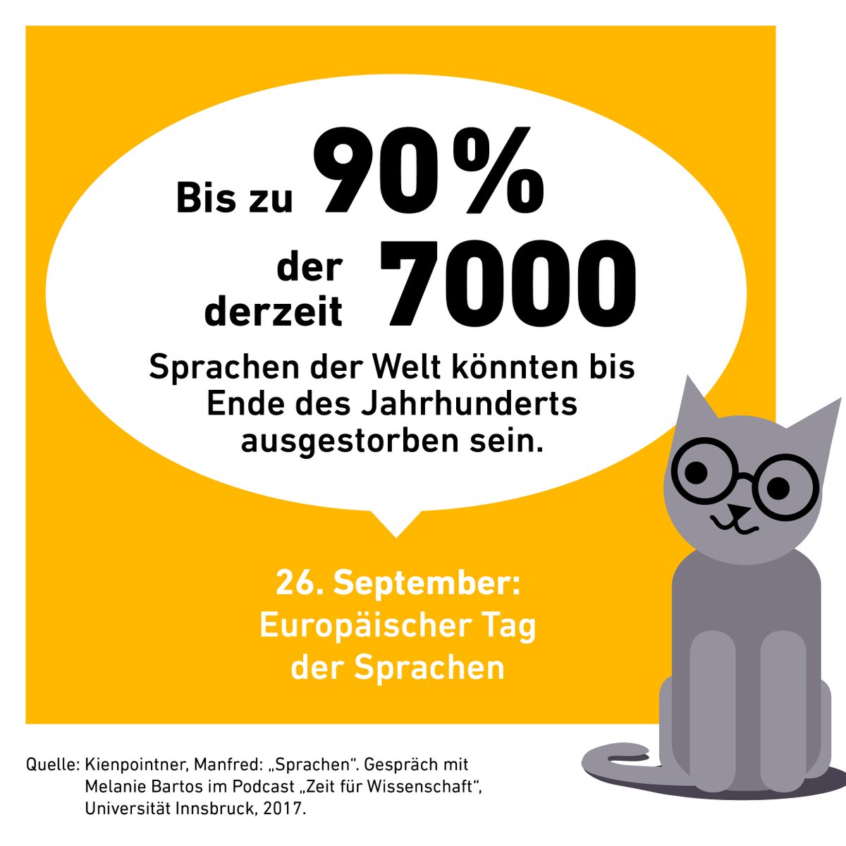 Heute ist europäischer Tag der Sprachen! Mehr dazu in Zeit für Wissenschaft – dem Podcast der <a href="/uniinnsbruck/">@uniinnsbruck@social.uibk.ac.at</a> : bit.ly/SprachenIbk #ETS