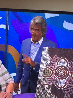 BlueJosh's tweet image. Look at the colour of David Dickinson! Darker than the aborigines who drew the picture. #donotadjustyourset