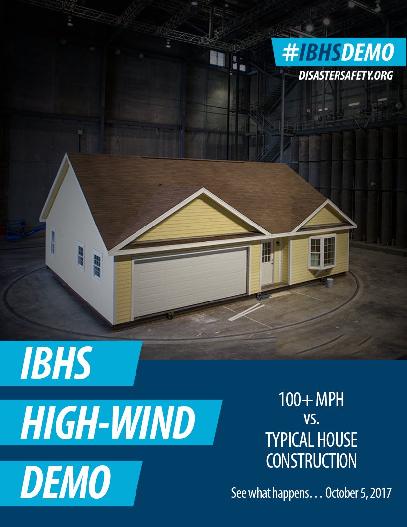 IBHS_org's tweet image. Typical home construction vs. 100 mph winds at the IBHS Research Center. Stay tuned to see what happens on October 5th. #IBHSDemo