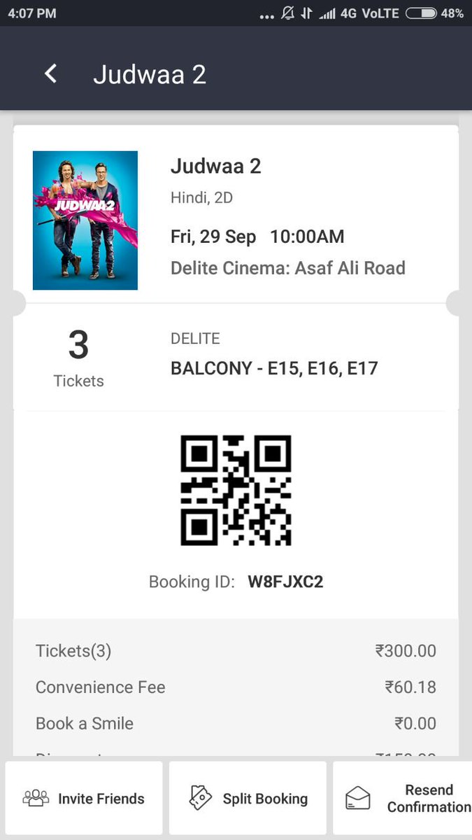 PiyushPawar307's tweet photo. Tickets Book First Day First Show #3DaysToGoFor #Judwaa2 Can't Wait @Varun_dvn @ultrasvarun_dvn @VWellwishers @VarunDhawan_FC  SuperExcited😍 https://t.co/LMoiYAAh6E