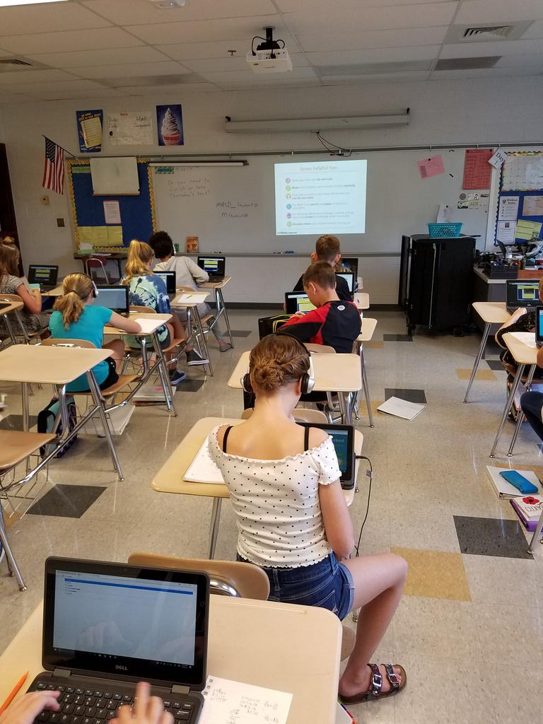 3DBcubed's tweet photo. I Ready diagnostic math test, working diligently. #MASD_principals #MASDproud #MASDmath https://t.co/239b6anfLQ