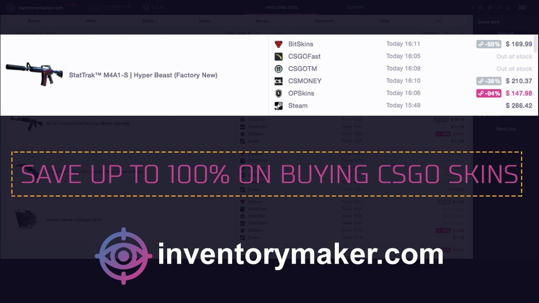 csgofast_x's tweet image. Save your time and money with Inventorymaker
Buy/sell skins with extra profit
#inventorymaker inventorymaker.com