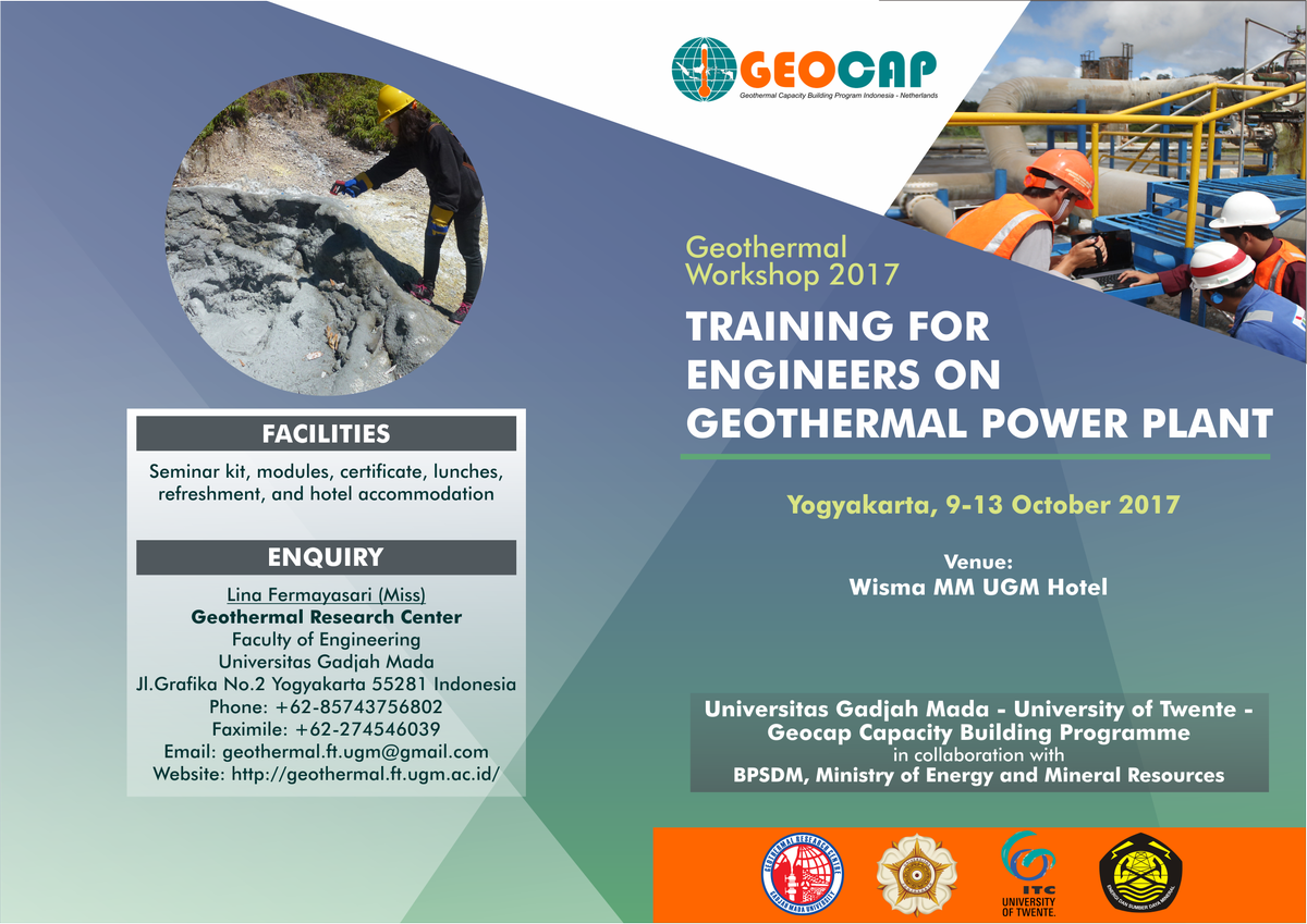 Tia_den_Hartog's tweet image. Our next workshop is coming up: Training for Engineers on Geothermal Power Plants, 9-13 October. tinyurl.com/y8u8dmeg
#geothermal #geocap