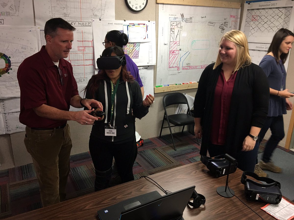 JackieP_EUA's tweet photo. @EUA showcasing our #VirtualReality model of the new @Bucks arena to the @BradleyTechHS #techterns @OculusRift @AliciaDupies @JillS_EUA 🏀🏀🏀 https://t.co/StXiJBfCvz