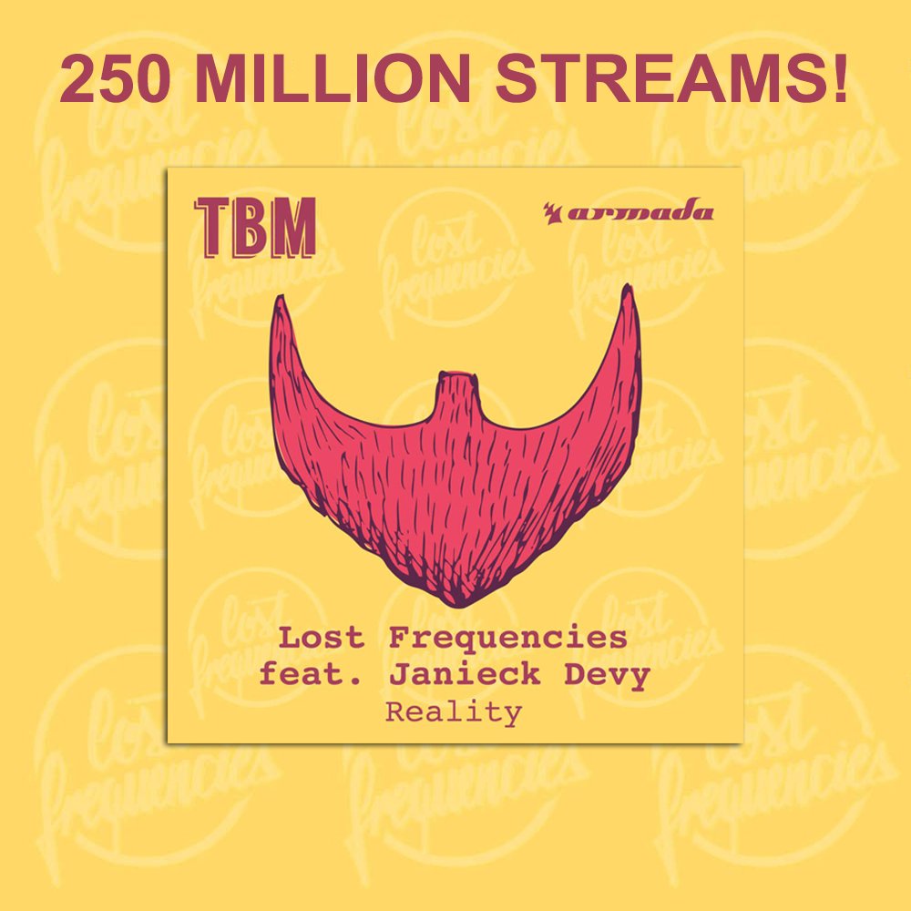 #HitsHitsHits! The smash hit #Reality by <a href="/LFrequencies/">Lost Frequencies</a> and @Janieckofficial reached 250 million streams on Spotify!