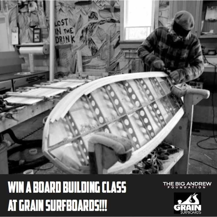 Want to help New England cancer patients, win boardbuilding class? Big Andrew Foundation + <a href="/grainsurfboards/">Grain Surfboards</a> team up easternsurf.com/news/big-andre…