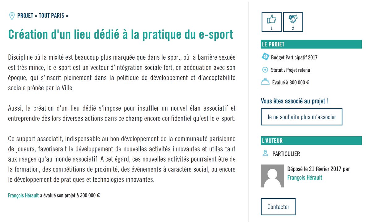 NicoBesombes's tweet photo. Consultation publique : Soutenez la création d'un lieu dédié à la pratique de l'esport sur @Paris
Votez 👉 https://t.co/cmCjTP5Rds https://t.co/LTWdcET4jx